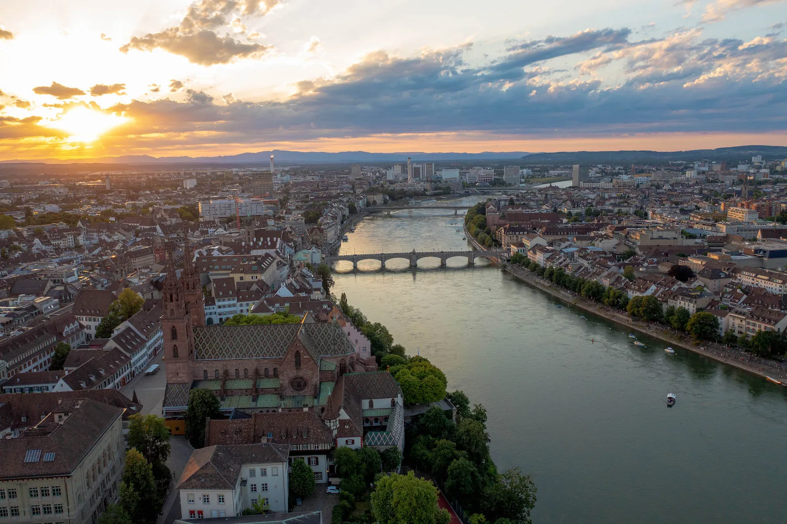 Luftaufnahme von Basel, Schweiz